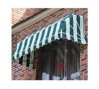 Retractable French Curved Canopy, UV Protection Outdoor Folding Awning for Garden Porch, Customizable Striped Blue, Size 120x80x80CM - Perfect Shade Solution!