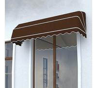 Retractable French Curved ning - Outdoor UV & Rain Protect Canopy for Doors &, Foldable Sune Shelter for Cafe, Reurant, Street Store - 120x60x60cm, Brown
