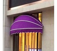 Retractable Front Door Canopy - Dome Style Outdoor Awning for Sun Shade & Rain Shelter Customizable Patio Cover (Purple 140cm Diameter) with Fittings