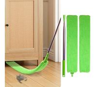 Retractable Gap Dust Cleaner, Bafezoze Gap Cleaning Brush with Long Extension Pole, Flat Duster Under Fridge Appliance Furniture Stove Oven Door Couch Green