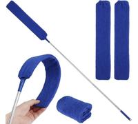 Retractable Gap Dust Cleaner Brush with Long Handle (30 to 100 inches), Cleaning Tools with 3 Microfiber Dusting Cloths, Extendable Duster for Cleaning Under Refrigerator Sofa Couch Bed Furniture