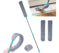 Retractable Gap Dust Cleaner-Dust Cleaner,Microfiber Hand Duster,Telescopic Dust Brush for Wet and Dry,Under Fridge&Appliance Duster,Cleaning Tools for Home Bedroom Kitchen (With 2 Replaceable Cloth)