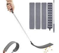 Retractable Gap Dust Cleaner,Flexible Flat Gap Duster,Washable Telescopic Dust Brush for Wet and Dry,with Extension Pole Replacement Cloth Cover for Under Appliances Sofa Bed Furniture