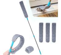 Retractable Gap Dust Cleaner,Under Fridge & Appliance Duster,Dust Brush for Wet and Dry,Retractable Gap Dust Cleaning Artifact for Home Bedroom Kitchen (With 3 Replaceable Cloth)