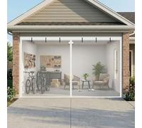 Retractable Garage Door Screen with Magnetic Closure, Fiberglass Mesh, Hands Free Roll Up Cover for 2 Car Garage, Patio, Workshop