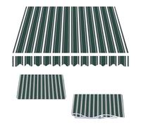 Retractable Garden Awning 6x2.5m - Water-Resistant Polyester Canopy Cover for Outdoor Patio Deck Balcony & Backyard - Green & White Stripes Sun Shade Solution