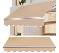 Retractable Garden Canopy Replacement Fabric - 100% Polyester, 280 g/m², 4.9 x 1.5 m - Durable Beige Sunshade for Veranda, Patio, and Outdoor Spaces