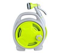 Retractable Garden Hose Reel with 6 Nozzles - Portable Free Standing Watering Solution for Car Washing Landscape Irrigation & Outdoor Use (15m)