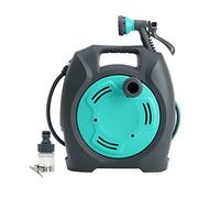 Retractable Garden Hose Reel, with 7 Adjustable Sprayer Nozzle Flexible Garden Hoses, Wall Mount with 33.8+7Ft Water Hose, Automatic Spray Lock for Watering, Car Washing,Yellow