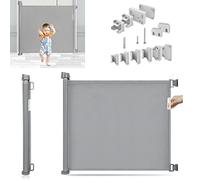 Retractable Gate for Babies and Pets, Portable Safty Door Gate, Extra Wide130cm Mesh Stair Baby Gate, One Handed Silent Operation, Retractable dog Gate, for Outdoor/Stairs/Doorways/Hallways, Grey