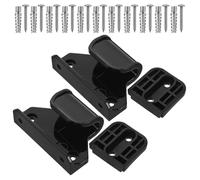 Retractable Gate Replacement Parts Screws with Latch Brackets | Black Plastic Hardware Set, for Door Frames and Doorway Gates, Repair Friendly Parts for PET Owners