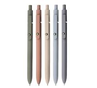 Retractable Gel Pens - 0.5MM Fine Point Quick Dry Black Ink Writing Set 5PCS | Soft Touch Barrel Journaling Note Taking School Office Stationery | Smooth Comfortable Grip Supplies For Students