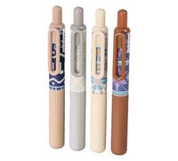 Retractable Gel Pens - Set of 4 Fat Press 0.5mm Fine Point Pens for Students and Adults, Smooth Writing for Journaling, Note Taking, Office, School Supplies, Ergonomic Design, Ink Pen for Everyday Use