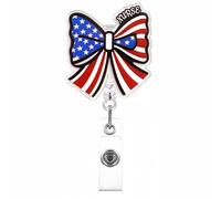 Retractable Glitter Badge Reel Sparkling Pull Tab Accessory Acrylic ID Card Holder with Secure Clip for and Personal Use (F, 5.5x5.5x0.5cm)