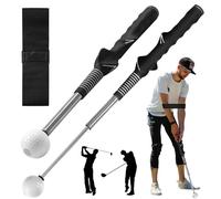 Retractable Golf Swing Trainer Golf Training Aids Golf-Swing Training Aid Golf-Accessories Adjustable Golf-Grip Trainer with Arm Band for Posture Correction Strength, Warm-up,Slicing,Teeing Off