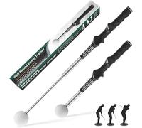 Retractable Golf Swing Trainer,Warm-Up Golf Training Aid,Golf Grip Trainer,Right-Handed Strength & Tempo Training for Chipping Hitting,Golf Accessories for Men (Right Handed-Black)
