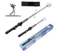 Retractable Golf Swing Trainer with Posture Correction Arm Band, Click Feedback Golf Grip Trainer for Beginners to Pros Indoor & Outdoor Practice Training Aid