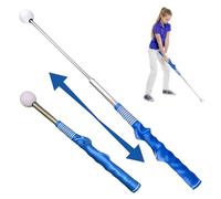 Retractable Golf Swing Training Aid, Rhythm Click Sound Warm Up Golf Grip Trainer with Comfortable Grip, Strength & Tempo Training for Chipping Hitting