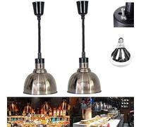 Retractable Heat Lamp Food Warmer Hanging Food Heat Lamp With 250w Bulbs Commercial Hotel Kitchen Equipment Restaurant Supplies 220v Silver