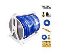 Retractable Hose Winder Set - Stainless Steel Garden Hose Reel Cart for Outdoor Use, Easy Installation for Gardens, Lawns, and Farms