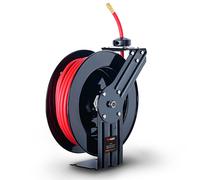 Retractable Hybrid Polymer Air Hose Reel 300psi max 3/8"x50ft Reelworks Black One Size