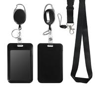 Retractable ID Badge Holder with Breakaway Lanyard,Heavy Duty Badge Reel,Detachable Keychain, Cruise Ship Cards Holder,for Nurse Officer Teacher Security Staff Women Men