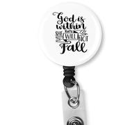 Retractable ID Card Badge Holder with Alligator Clip, Medical MD RN Nurse Badge ID, Badge Holder,Badge Reel,Office Employee Name Badge (God is)