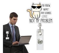 Retractable ID Reel - Cartoon Badge Holder Clip Funny Card Accessory Lightweight Durable Design | Student Nurse Teacher Office Hospital Travel Eco