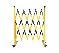 Retractable Industrial Ber Gate with Wheels, Foldable Safe Fence for Parking Lot (Black, 1.2x2m/3.9x6.6ft) -, Portable, Easy to Use