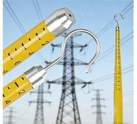 Retractable Insulated Height Measuring Pole with Hook for Outdoor Surveying