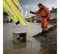 Retractable Insulated Utility Pole for Water Level Measurement and Height Surveying