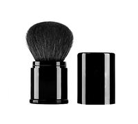 Retractable Kabuki Makeup Brush - Premium Goat Hairs Blush Brushes Great for Blending Liquid, Cream, Mineral Cosmetics or Translucent Powder (Black - Goat Hairs)