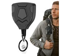Retractable Key Badge Reel - Elastic Carabiner Clip | Steel Wire Rope Heavy Duty Hook, Outdoor Equipment for ID Cards, Keys, Fishing, Camping, Hiking, Daily Life and Adventure Activities