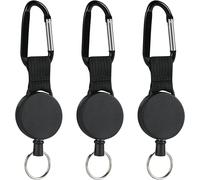 Retractable Key Chain, 3 Pcs Badge Reels Heavy Duty ID Card Badge Holder with Ca