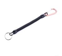 Retractable Key Chain Holder with Coil Spring and Locking Carabiner, Security Clip for Keys and Identification Cards in Various Environments (Pink)