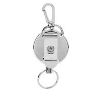Retractable Key Ring 4cm Heavy Duty Retractable All Metal Steel Wire Key Chain Pull Key Ring Recoil Key Holder