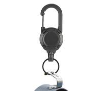 Retractable Key Ring, Retractable Carabiner Work Badge Clip, Extendable Keychain for Security, Carabiner Hook for Grow Light, Tie-Downs, Retractables Badge Reel for Outdoor Activities(Black)