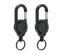 Retractable Keychain,Retractable Lanyard,Retract Badge Holder,Extendable Keyring Chain Heavy Duty Keyring Lanyard Belt Clip Badge Holder Pull Reel for Outdoor for Key Ring,ID Card,2pc