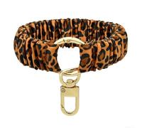 Retractable Keychain with Carabiner Clip Heavy Duty Zinc Alloy Badge Reel for Keys ID Cards - 226g Force Black(Brown Leopard Print)