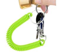 Retractable Keychain with Spiral Lanyard Carabiner - Durable Elastic Holder for Keys, ID Cards Tools, Elastic Anti-Lost Strap for Wrist, Ideal for Manuali