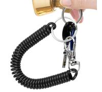 Retractable Keychain with Spiral Lanyard Carabiner - Durable Elastic Holder for Keys, ID Cards Tools, Elastic Anti-Lost Strap for Wrist, Ideal for Manuali
