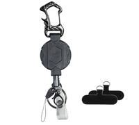 Retractable Keychains, Anti-Theft Phone Tether, Secure ID Badge Clip, Drop Protection Lanyard, Durable Holder for Outdoor Activities Hiking Trekking Mountaineering Travel Use, 5.91 inches