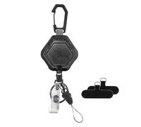 Retractable Keychains with Carabiner - Carabiner ID Badge Holder with Phone Tether Tabs - Identification ID Clip for Outdoor Activities Hiking Trekking Mountaineering