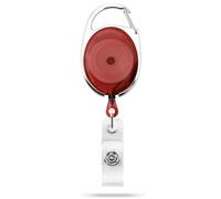 Retractable Keyring extendable ID Holder Work Name Badge Card Premier yoyo Reel - Red (Pack of 1) ID Card It