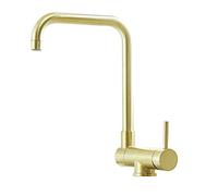 Retractable Kitchen Faucet for Window, Brushed Gold Stainless Steel Sink Tap, Hot & Cold Water Mixer, Swivel Kitchen Sink Faucet, Space-Saving Design