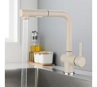 Retractable Kitchen Faucet with Dual Function Spray Sink Mounting Bracket for Farmhouse & Camper Kitchens Pull Down Water Sprayer Attachment