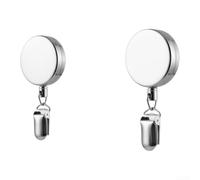 Retractable Kitchen Towel Holder 2 Pack Wall Mounted 24 Inch Zinc | Easy tool-free self-adhesive install Child-friendly clip for secure hold Chrome finish for durable for daily use