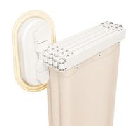 Retractable L-Shaped Shower Curtain Rod Foldable Bathroom Rod for Bathtub Rustproof Adjustable Corner Curtain Pole Apricot Color 136cm Length