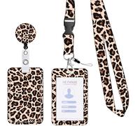 Retractable Lanyard with Card Holder, Id Card Holders, Leopard Print Identity Card Badge Holder with Lanyard for Nurse Doctor Teacher