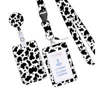 Retractable Lanyard with Card Holder Leopards Print Identity Badge Holder with Lanyard for Nurse Doctor Teacher Protectors